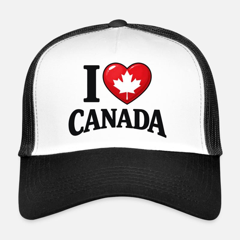 I Love Canada – Maple Leaf Message - Trucker Cap - white/black