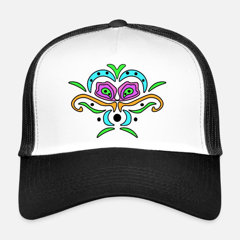 Color Mandala Mask - Trucker Cap - white/black