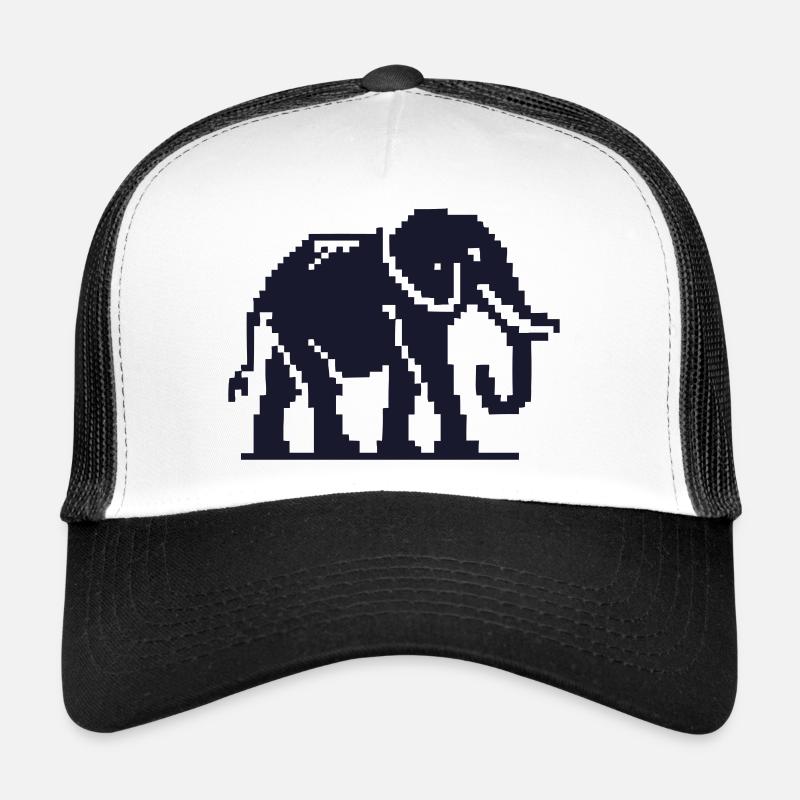 Elefant Pixelkunst Dunkelblau Trucker Cap