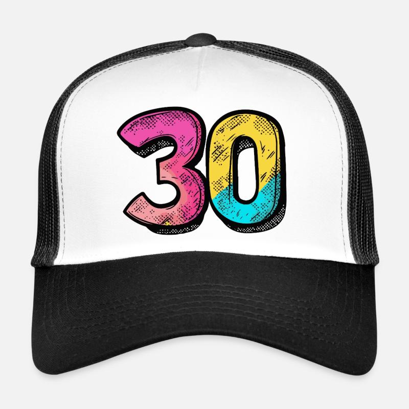 30 Zahl Bunt Trucker Cap
