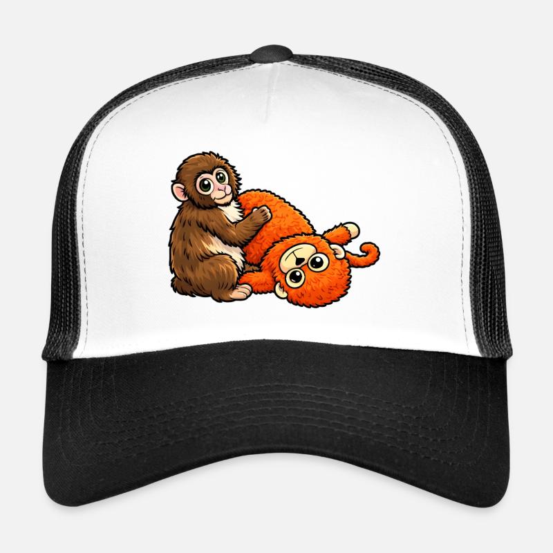 Kuscheliger Affe & Plüschorange Monkey Punch Baby  Trucker Cap
