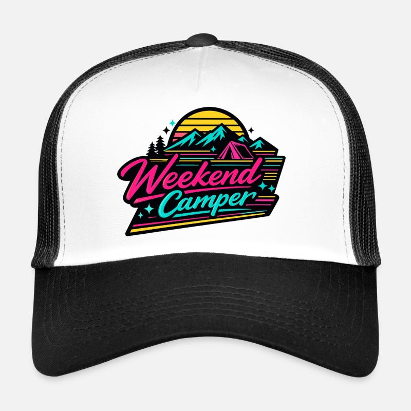 Weekend Camper Neon Skyline Trucker Cap