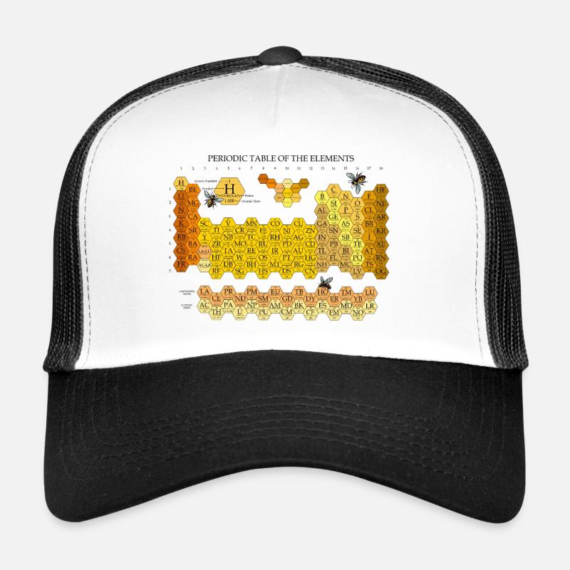 Tableau périodique des éléments Réseau d’abeilles Casquette trucker 
