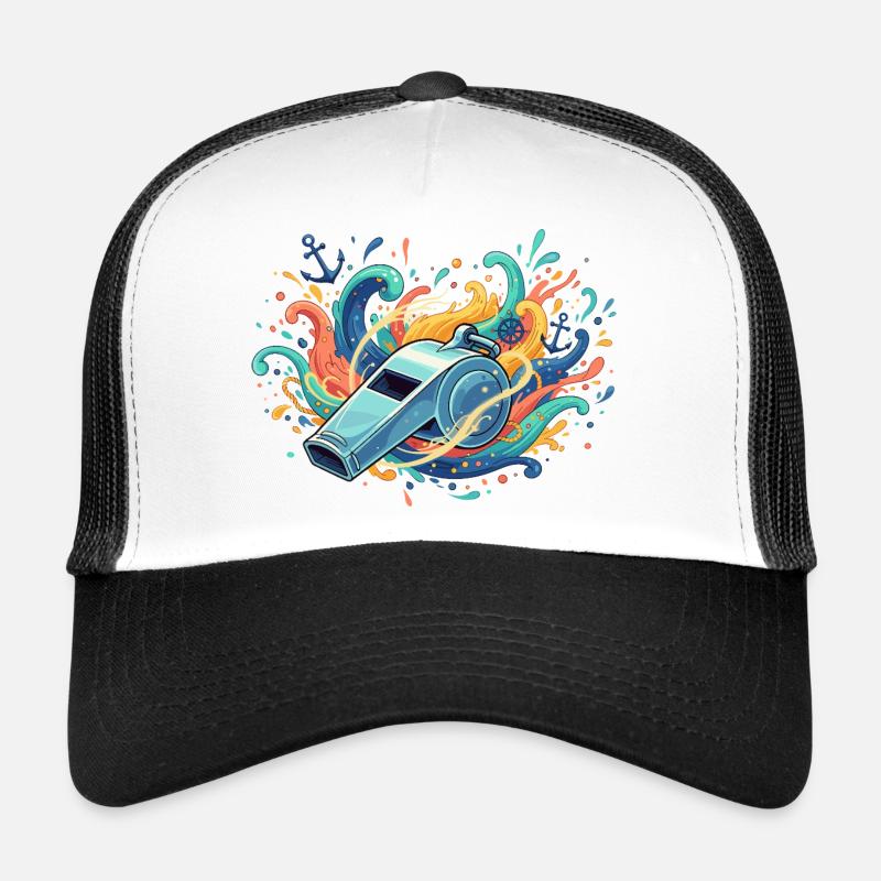 Maritime pipe in a splash of colour Trucker Cap