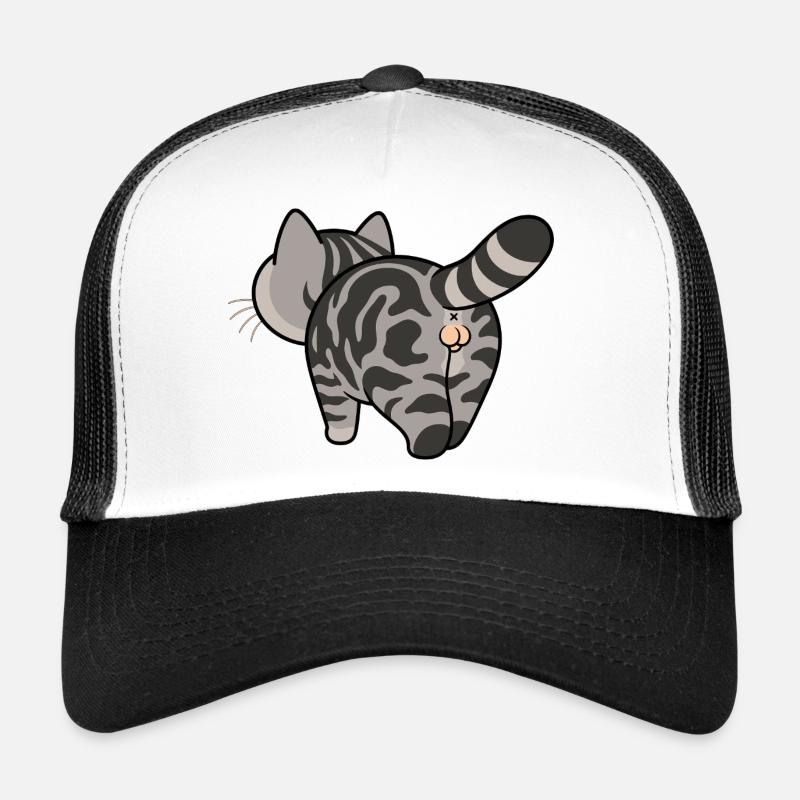 Chat tigré gris de dessin animé Casquette trucker 
