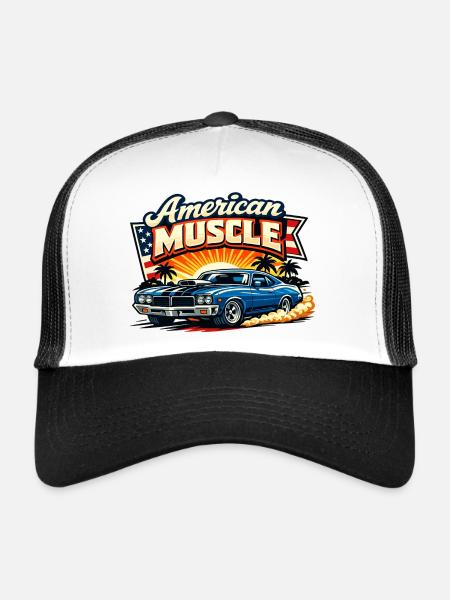 American_Muscle_3 - Trucker Cap - white/black - Front