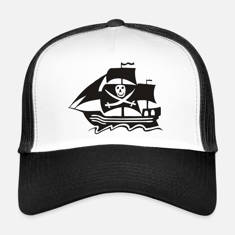 Piratenschiff - Trucker Cap - Weiß/Schwarz