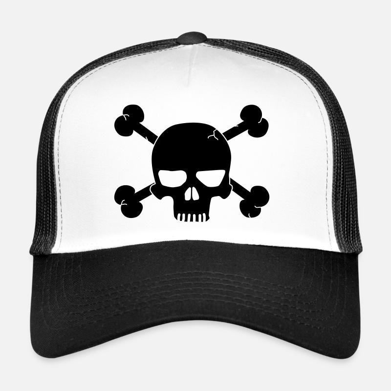 Skull - Trucker Cap - white/black