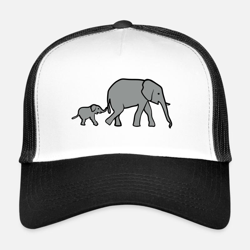 Elefant, Elefanten - Trucker Cap - Weiß/Schwarz