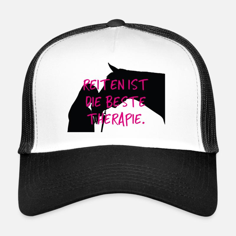 Pferd Pferde Reiten Reiterin Reitsport Geschenk - Trucker Cap - Weiß/Schwarz