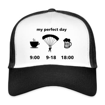 Day parachutist sport gift skydive - Trucker Cap - white/black - Front