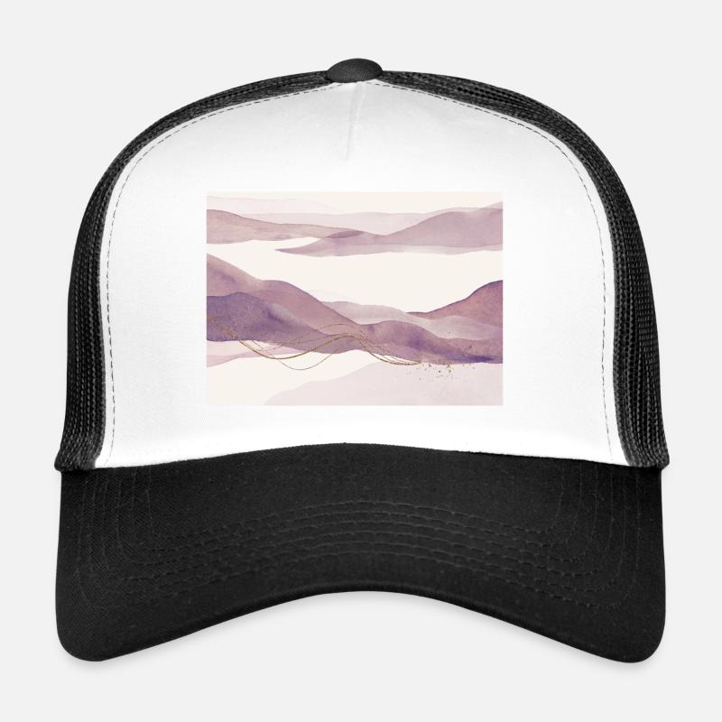 Eggplant color Abstract Landscape Trucker Cap