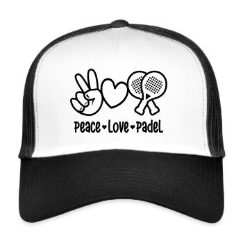 Peace Love Padel Girls Women Padel Player - Trucker Cap - white/black - Front