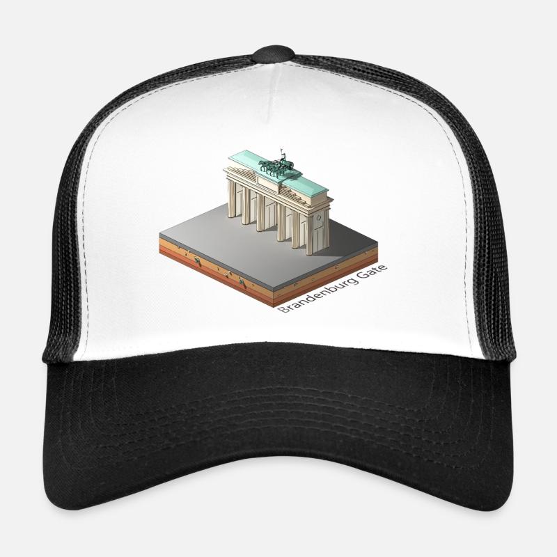 Brandenburger Tor - Trucker Cap - Weiß/Schwarz