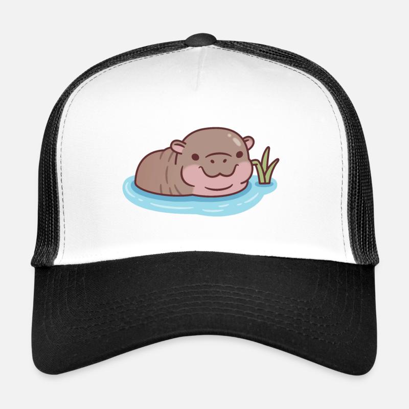 Hippopotame pygmée mignon se relaxant dans la rivière Casquette trucker 