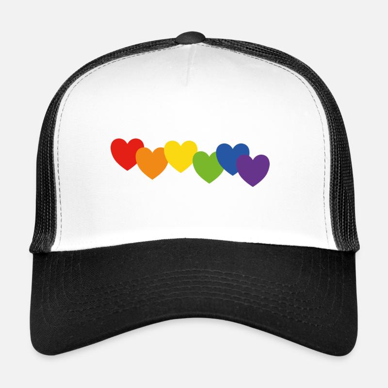 Herzen Regenbogenfarben Trucker Cap