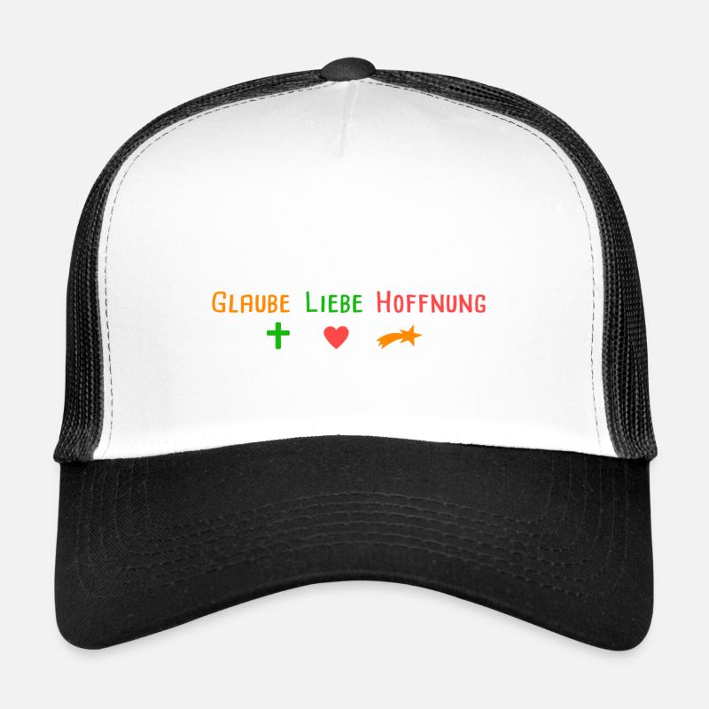 Glaube Liebe Hoffnung - Trucker Cap - Weiß/Schwarz