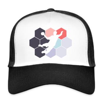 Handball Abstract Joueur de handball Joueur de handball - Casquette trucker  - blanc/noir - Devant