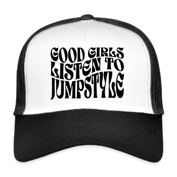 Filles Écoutent De La Jumpstyle EDM - Casquette trucker  - blanc/noir - Devant