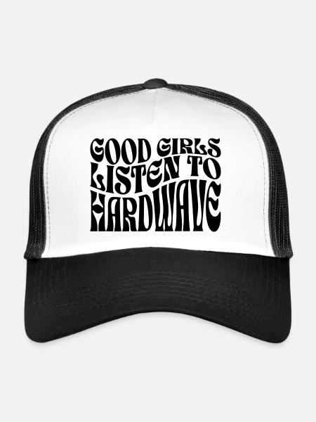Mädchen hören Hardwave-Musik - Trucker Cap - Weiß/Schwarz