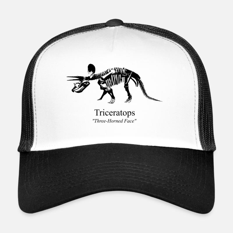 Triceratops schwarz - Trucker Cap - Weiß/Schwarz