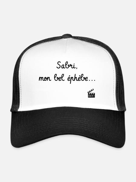 Sabri, mon bel éphèbe... Citation Série H - Humour - Casquette trucker  - blanc/noir - Devant