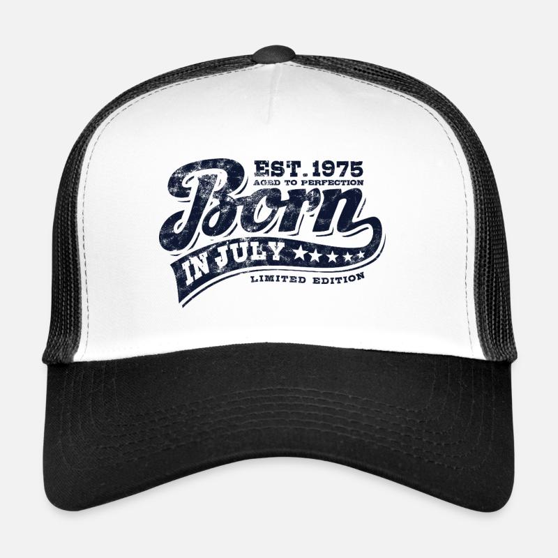 Born in July 1975 - Geburtstag - Geschenk - Trucker Cap - Weiß/Schwarz