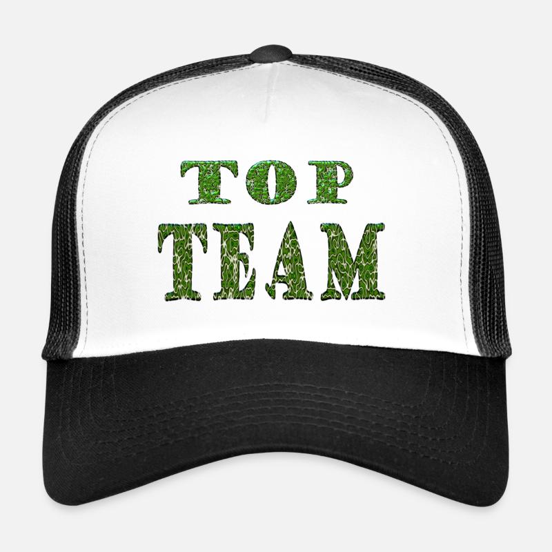 Top Team Green Pattern Texture Trucker Cap