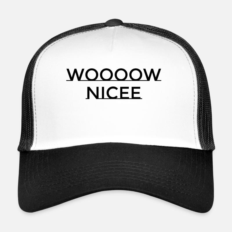WOOOOW NICEE - Trucker Cap - Weiß/Schwarz