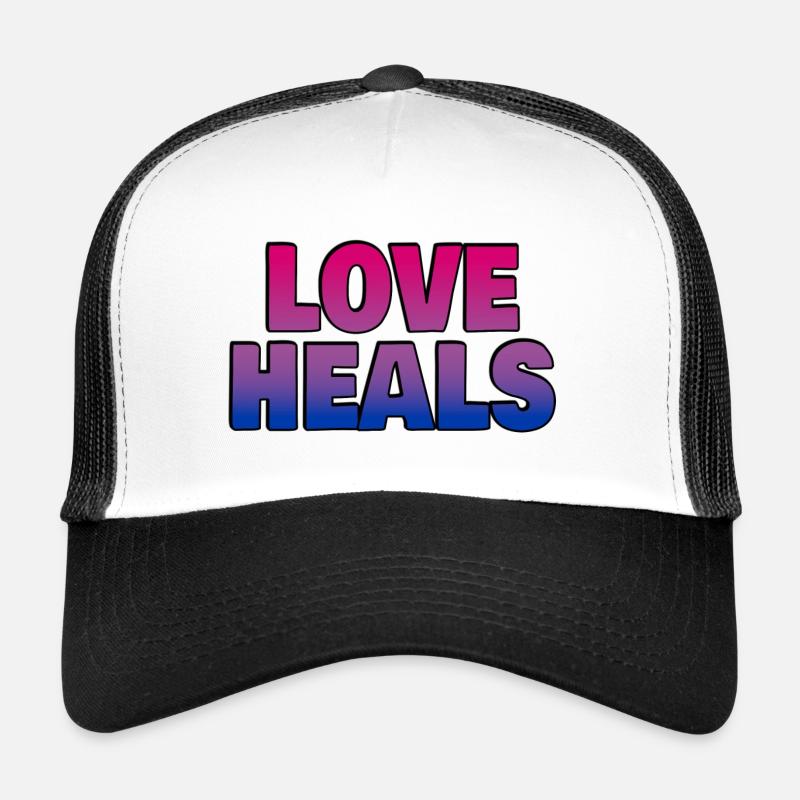 Love Heals Bi Flag Colors Trucker Cap