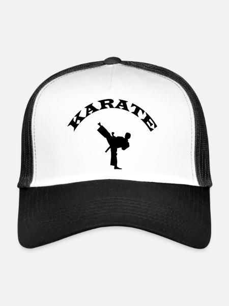 karaté - Casquette trucker  - blanc/noir - Devant