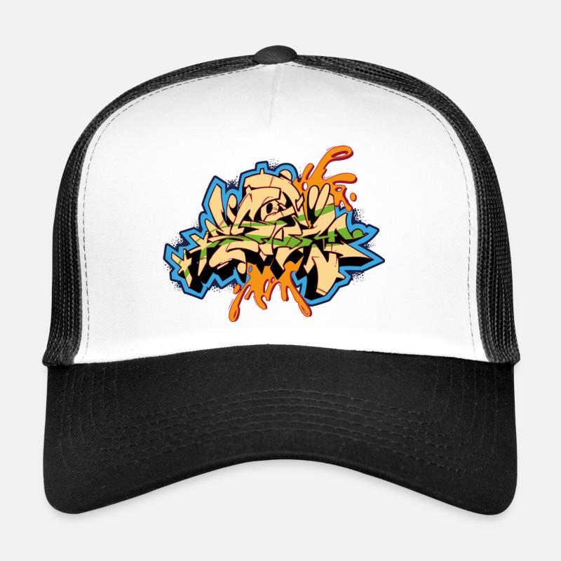 Graffiti Design Storm - Trucker Cap - Weiß/Schwarz