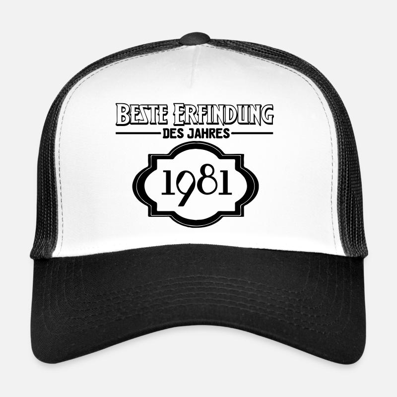Beste Erfindung des Jahres 1981 Geschenk - Trucker Cap - Weiß/Schwarz