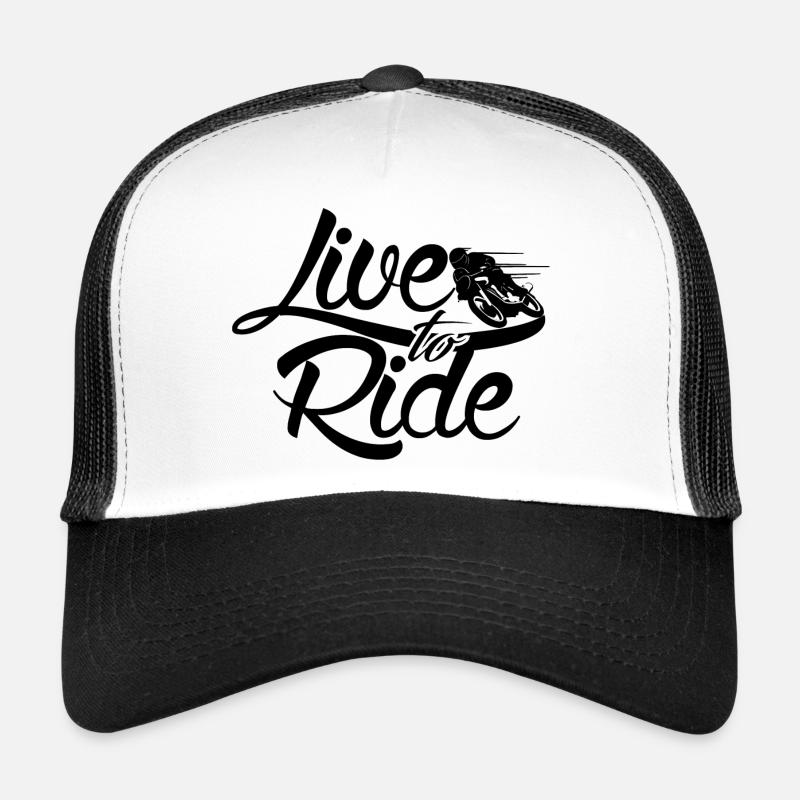 Live to Ride - Trucker Cap - Weiß/Schwarz