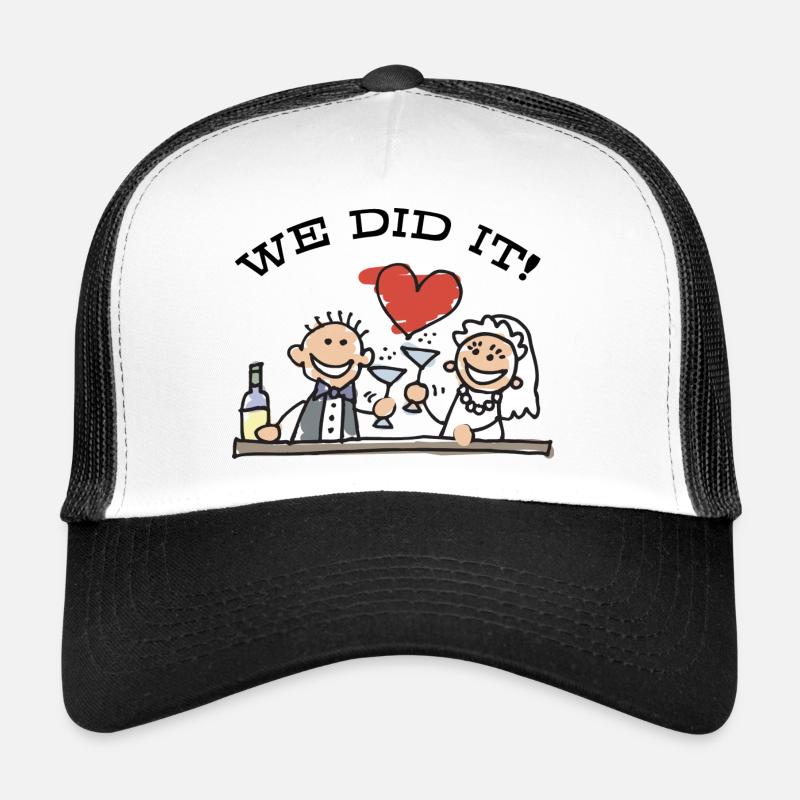 Just Married We Did It Trucker Cap