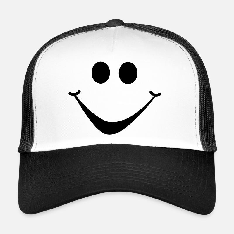 smiley1 - Trucker Cap - Weiß/Schwarz