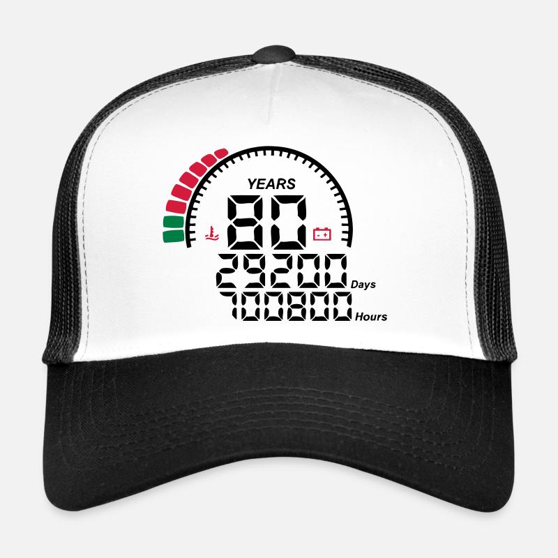 compteur anniversaire years ans 80 - Casquette trucker - blanc/noir