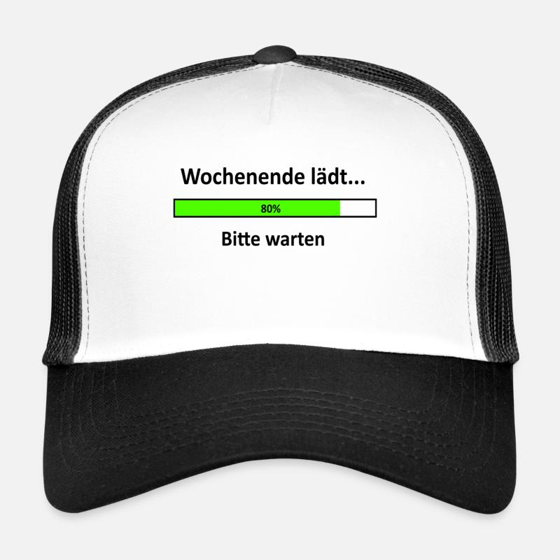 Wochenende lädt, Spruch, lustig - Trucker Cap - Weiß/Schwarz