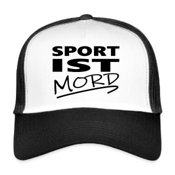 Sport is murder, funny saying, black - Trucker Cap - white/black - Front