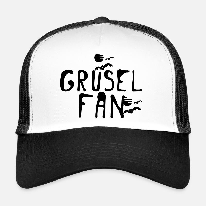 Grusel Fan Halloween Herbst Fun Spruch Geschenk - Trucker Cap - Weiß/Schwarz