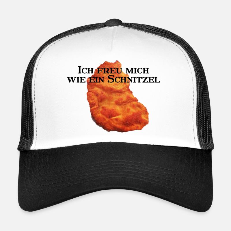 Ich freu mich wie ein Schnitzel rework - Trucker Cap - Weiß/Schwarz
