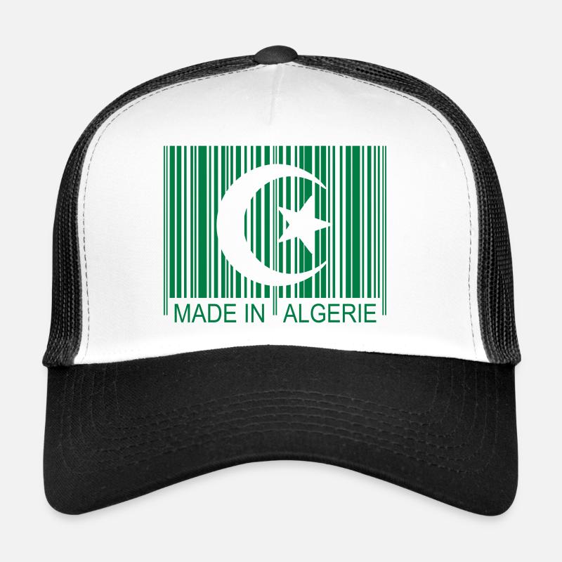 Code barre Made in ALGERIE 1c - Casquette trucker  - blanc/noir