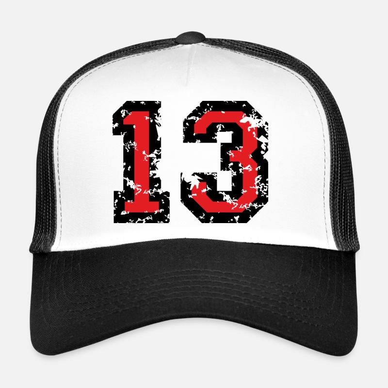 Le numéro treize - No. 13 (deux couleurs) rouge Casquette trucker 