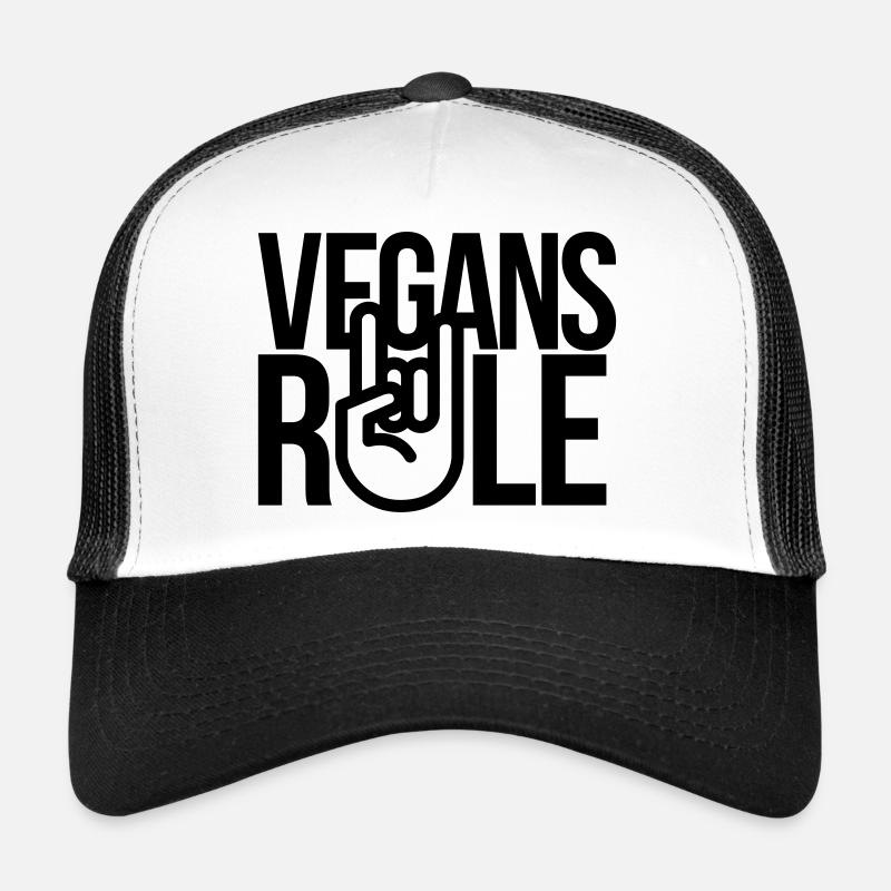 vegans rule - Trucker Cap - Weiß/Schwarz