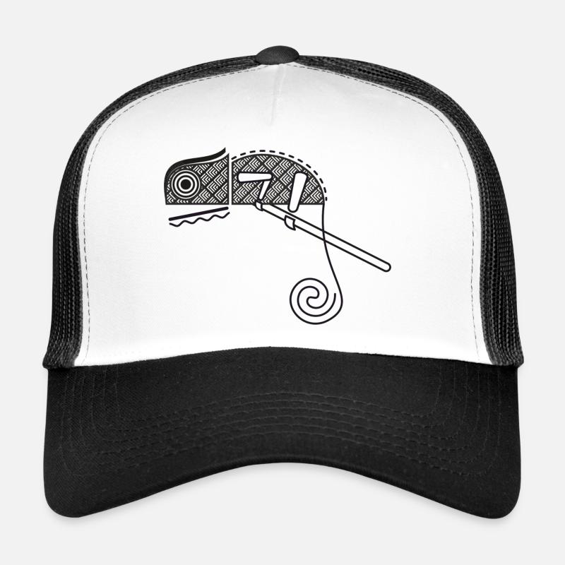 caméléon - Casquette trucker  - blanc/noir