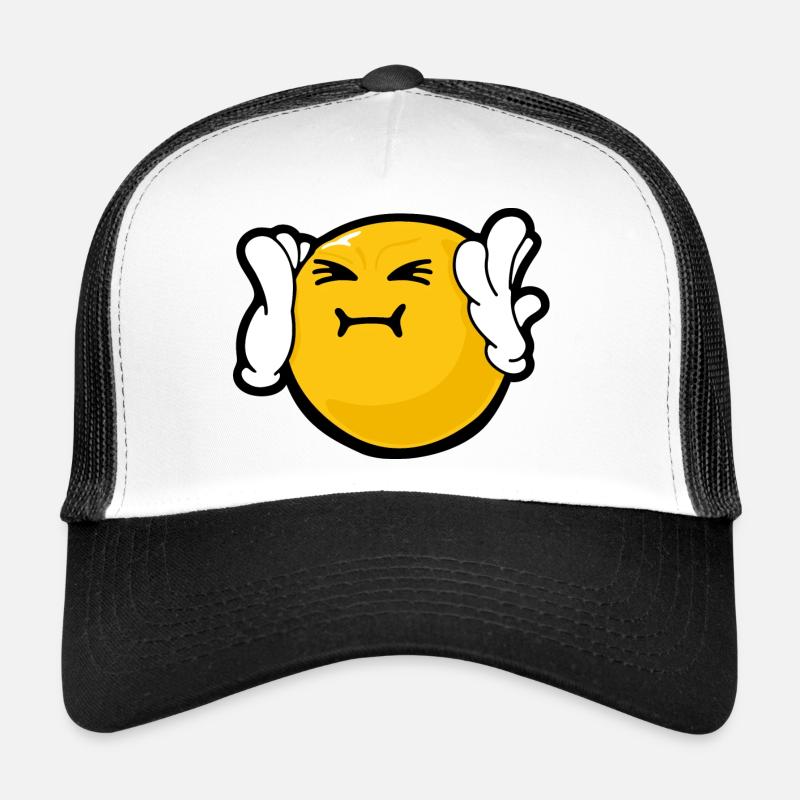 Smiley Anger Harassed - Casquette trucker  - blanc/noir