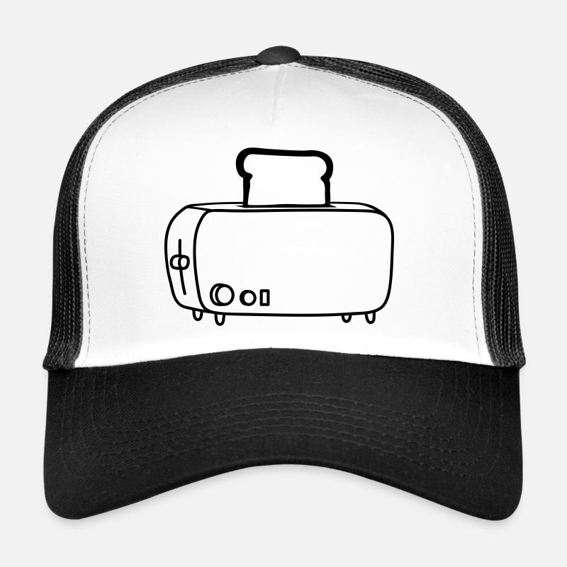 cool cartoon toaster - Trucker Cap - white/black