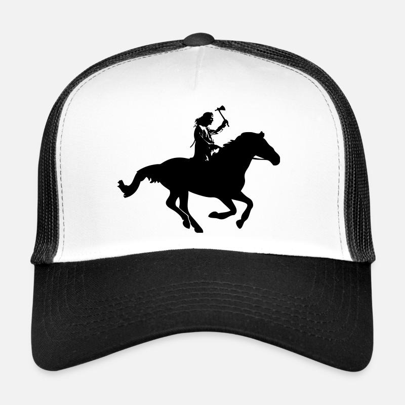 Indianer auf Pferd mit Tomerhawk Trucker Cap