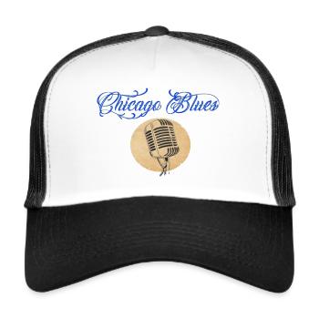 chicago blues vintage micro t-shirt - Trucker Cap - white/black - Front