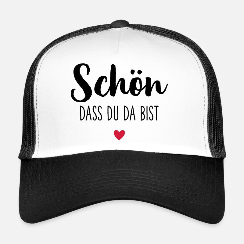 Schön dass du da bist Herz - Trucker Cap - Weiß/Schwarz